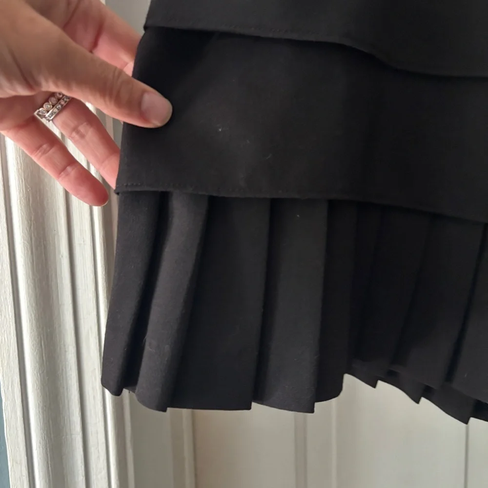 Sandro Sportswear Black Mini Skirt Ruffle Tiered Size 16 NWT